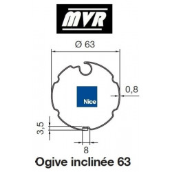 Bagues Ogive 63 inclinée -  moteur Nice Era M - Era MH