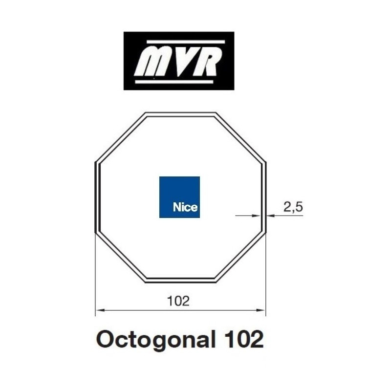 Bagues Octogonal 102 - moteur Nice Era M - Era MH