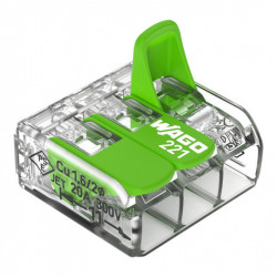 Borne de connexion Green Wago 221-423