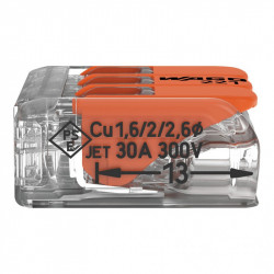 Borne de connexion Wago 221-613 – 3 fils – Boite de 30