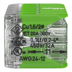 Borne de connexion Green Wago 221-430