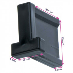 Butée encastrée noire - Lame finale volet roulant