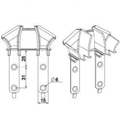 Tulipe Tradi coulisse simple volet roulant - Lame de 14