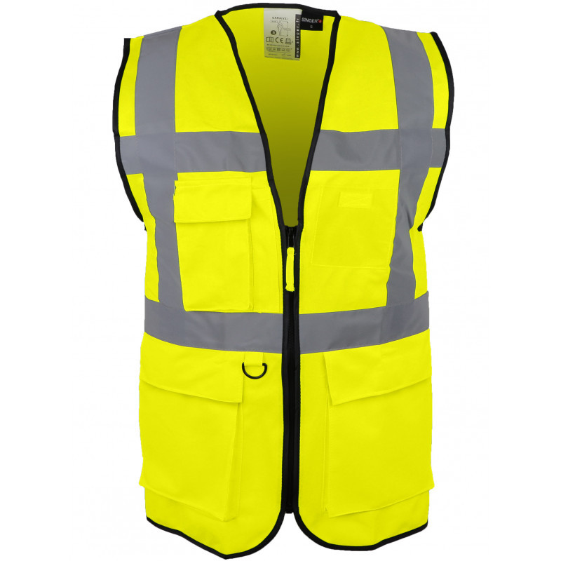 Gilet Haute Visibilité multi-poches Singer GARA-S - Jaune