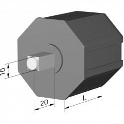 Embout côté treuil longueur 78 mm - tube octogonal 40
