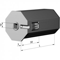 Embout côté treuil longueur 78 mm - tube octogonal 40