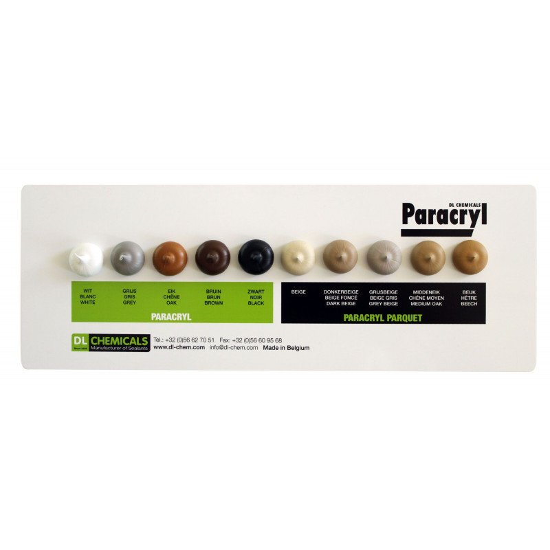 Nuancier silicone Paracryl - 10 teintes - DL Chemicals 103405