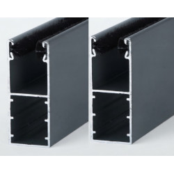 Coulisses volet roulant alu - 53 x 22 mm - Gris Anthracite - 2450 mm