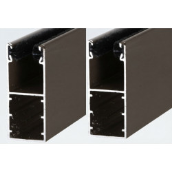 Coulisses volet roulant alu - 53 x 22 mm - Marron - 1450 mm