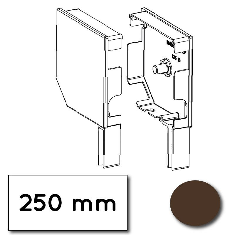 Flasque volet roulant aluminium 45° - 250 mm - Marron RAL 8019