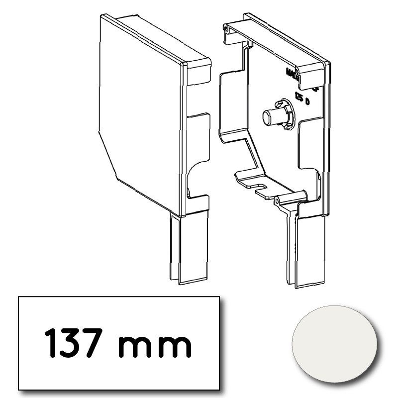 Flasque volet roulant aluminium 45° - 137 mm - Blanc Belge