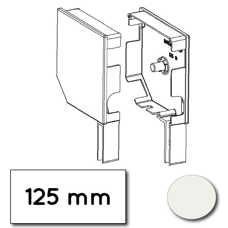 Flasque volet roulant aluminium 45° - 125 mm - Blanc Belge