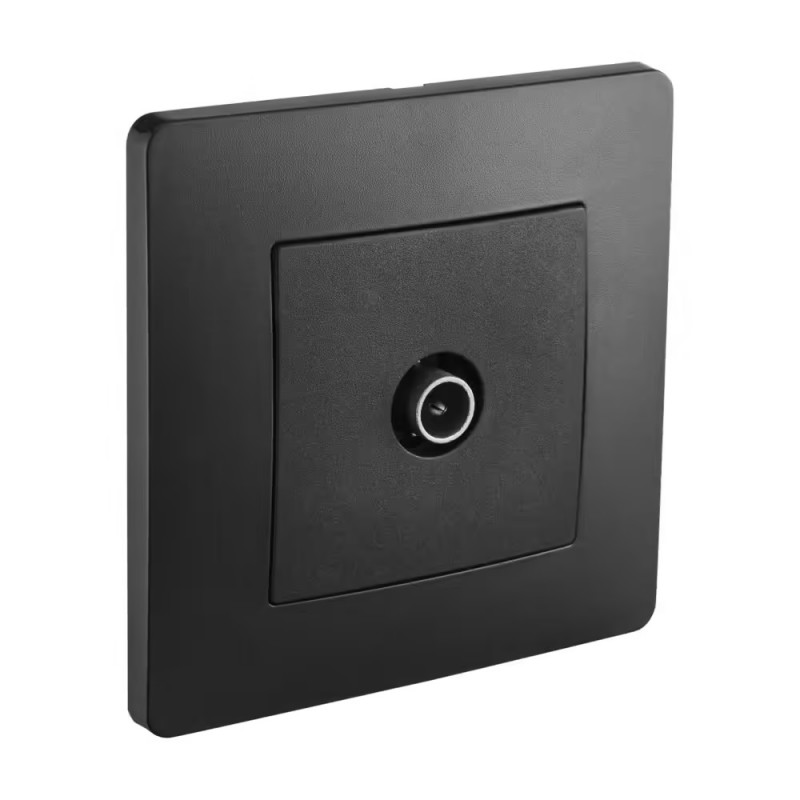 Prise TV Debflex encastrée Caly 2400 MHz - Noir intense mat