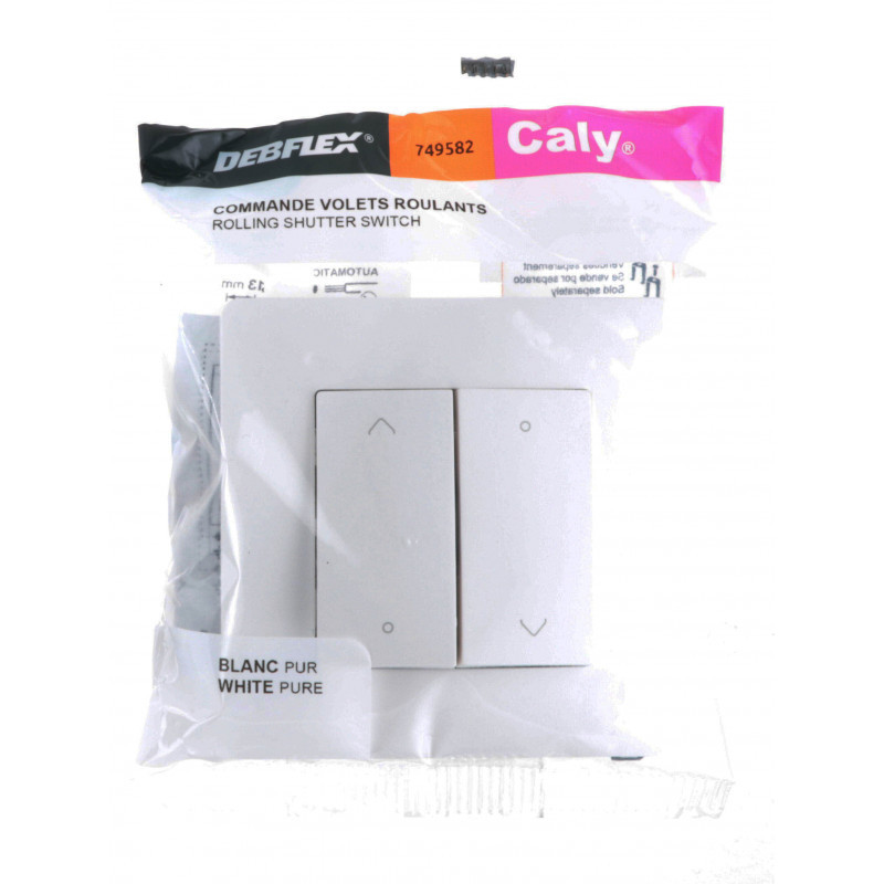Commande de volet roulant encastrée Debflex Caly - Blanc pur