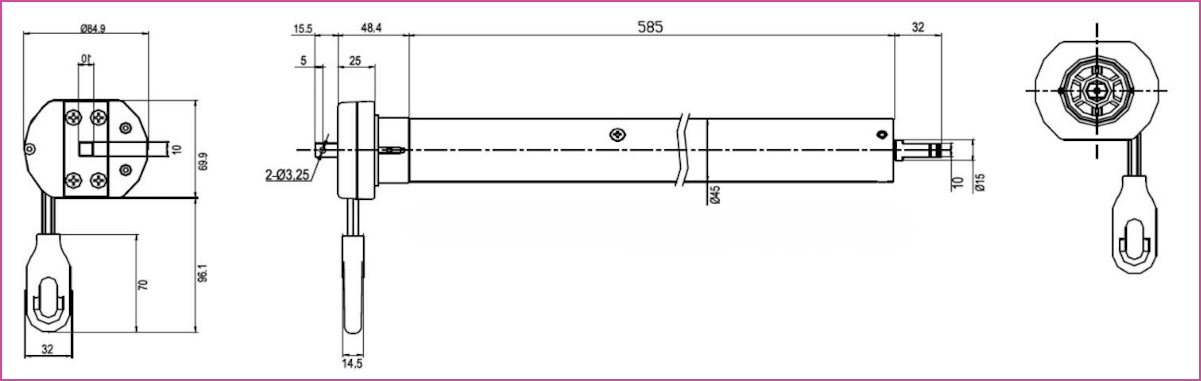 Dimensions moteur AOK AM45 M