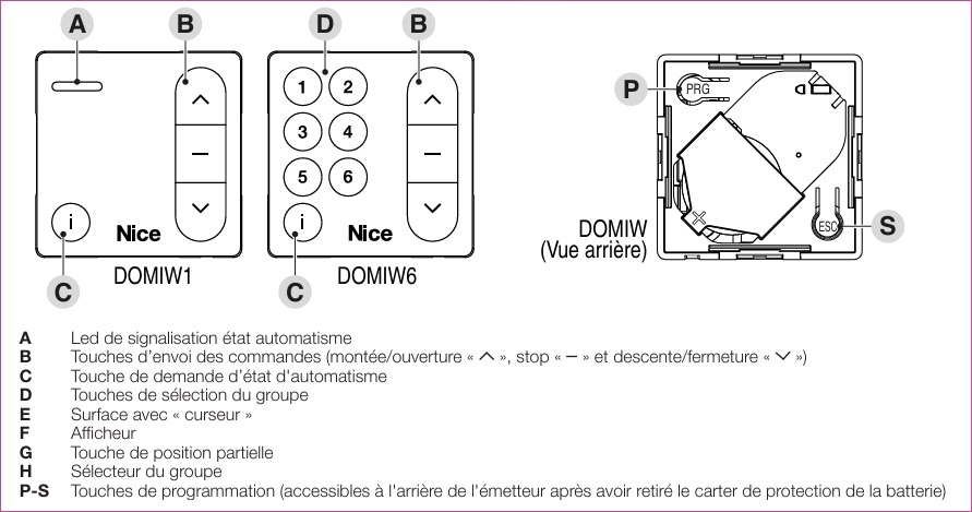 Emetteur Nice Domi W1