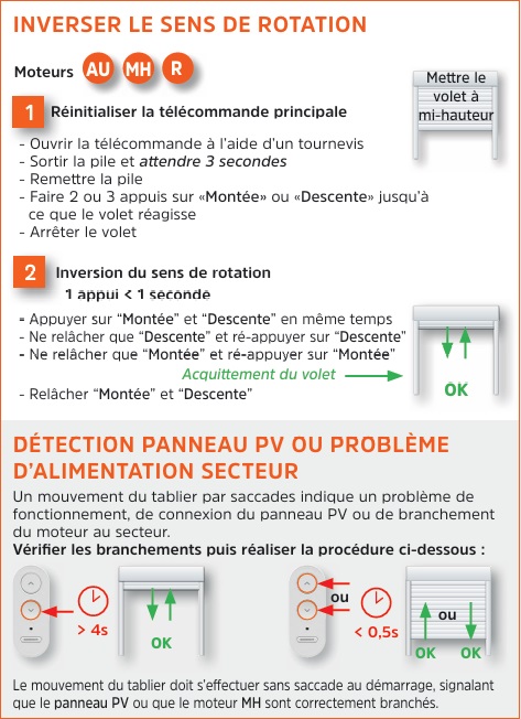 Inverser le sens de rotation du moteur radio du moteur Bubendoff