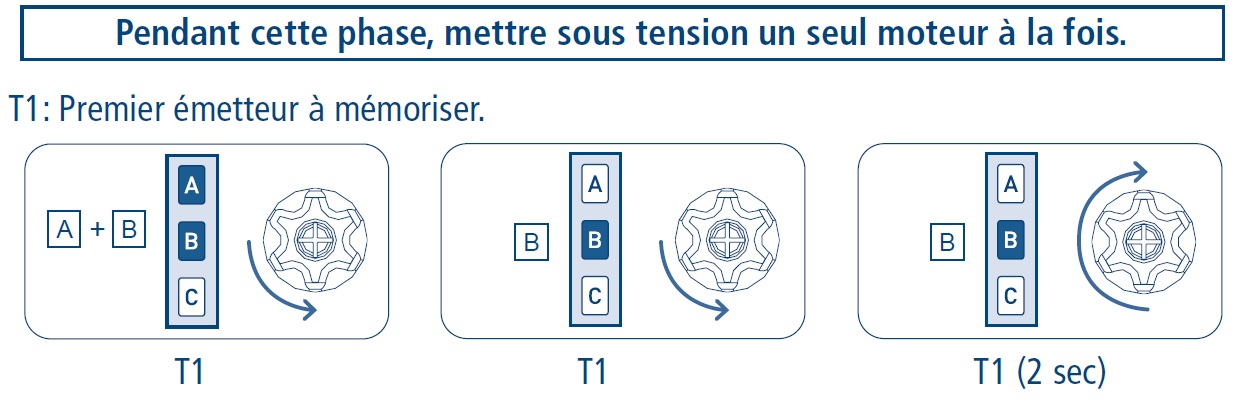Mémorisation premier émetteur Cherubini